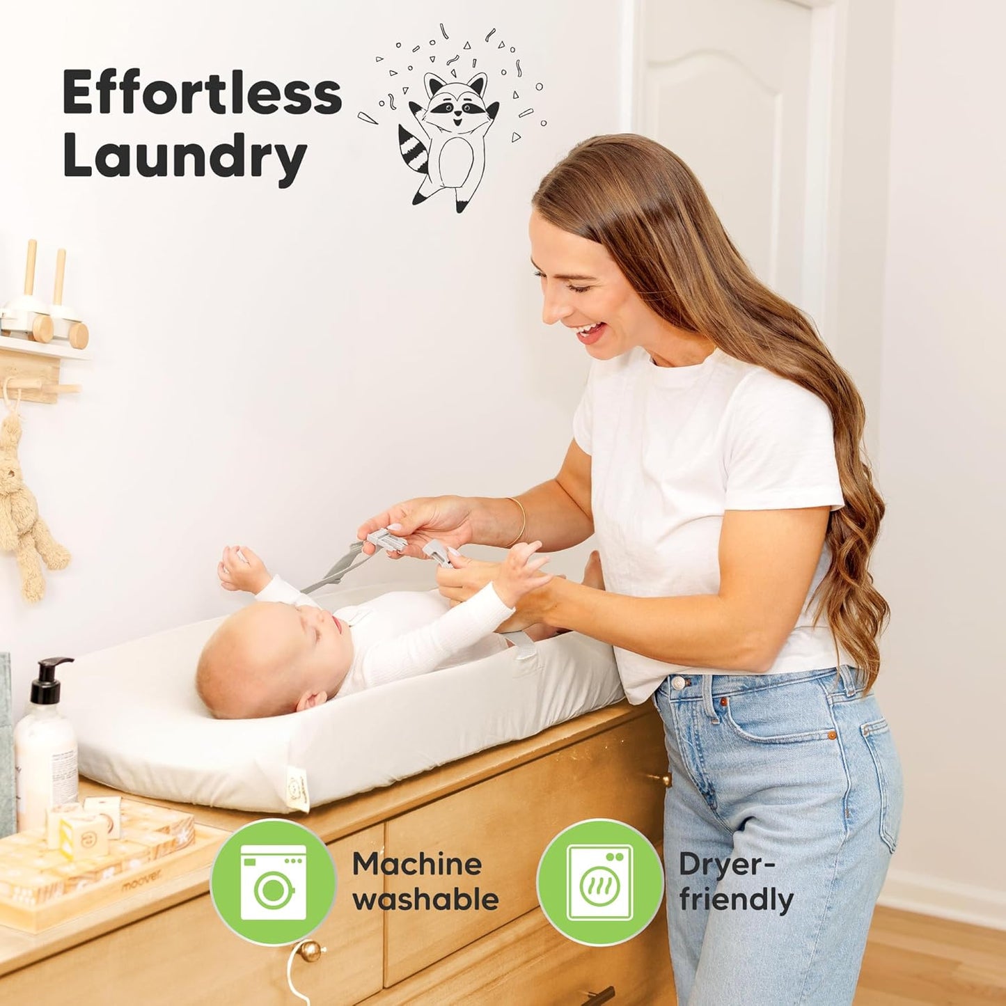 2-Pack Baby Changing Pad Cover for Girl, Boy - 32x16 Soft Viscose Derived from Bamboo Baby Diaper Changing Table Pad Cover Sheets, Neutral, Snug Fit Nursery Diaper Change Sheets (Soft White)