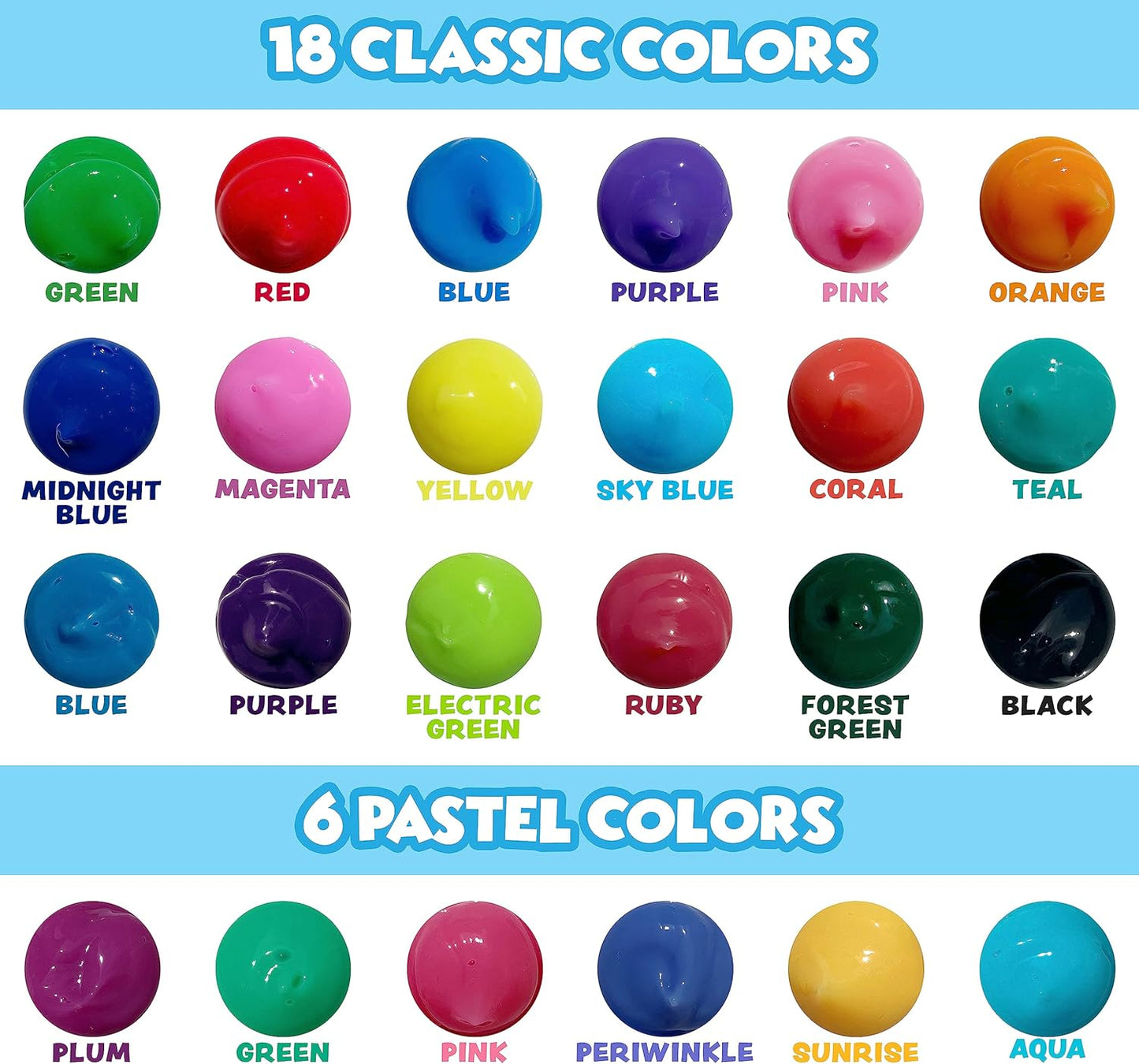Tub Works® Bath Paint Soap Bath Toy, 24 Pack | Non-Toxic, Washable Bath Paint for Finger Painting in the Tub | Ideal Toddler Bath Toys for Creative Play | Classic & Pastel Bath Colors for Kids Bath