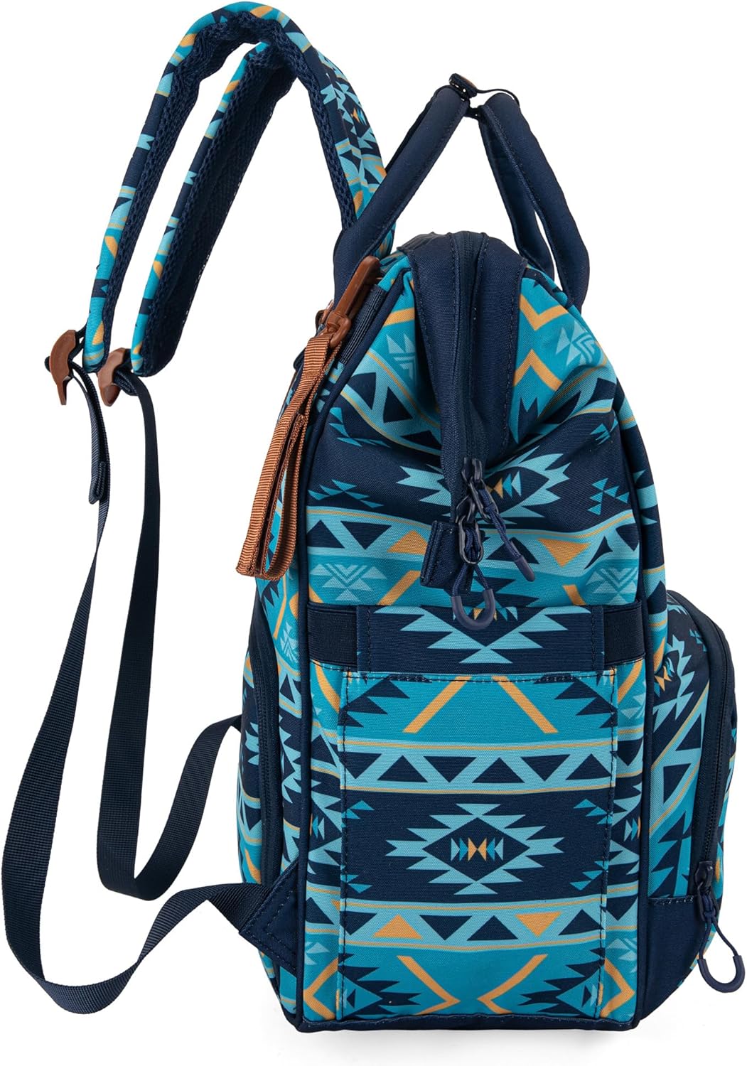 Montana West Wrangler Diaper Bag Backpack Aztec Travel Backpack Purses Western Multi-Function Baby Bags for Mom with Waterproof Insulated Pockets
