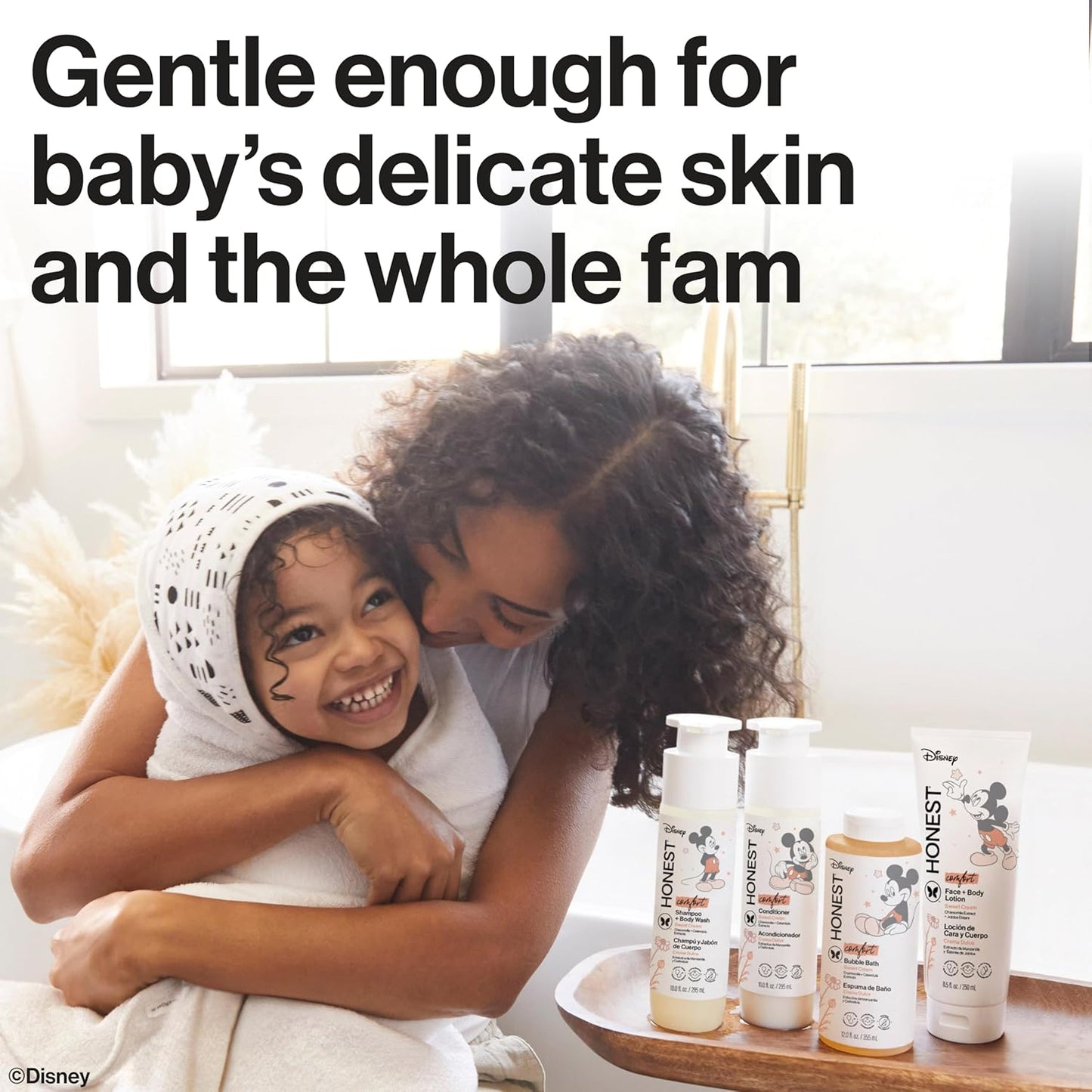 The Honest Company 2-in-1 Cleansing Shampoo + Body Wash I Gentle Enough for Baby I Dermatologist Tested, Tear-free, Hypoallergenic I Disney’s Mickey Mouse Comfort Sweet Cream, 10 fl oz