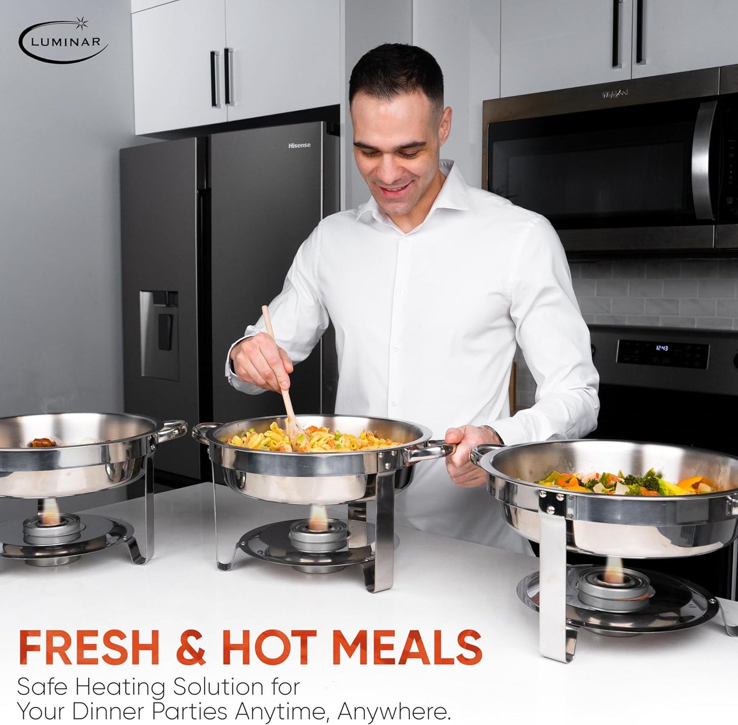 Luminar Resealable-Wick Chafing Fuel Cans, 6 Pack, 6 Hour - Premium Quality Burners for Food Warmers - No More Spills, Waste, or Hassle - Perfect for Convenient, and Long-Lasting Event Catering