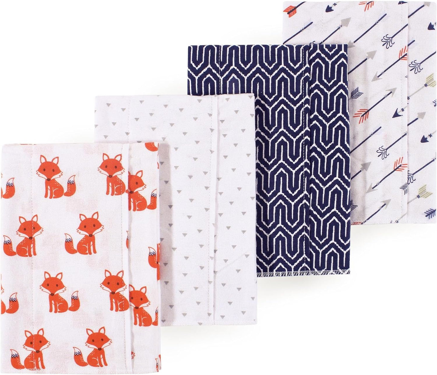 Luvable Friends Hudson Baby Flannel Burp Cloths 4pk, Woodland Foxes