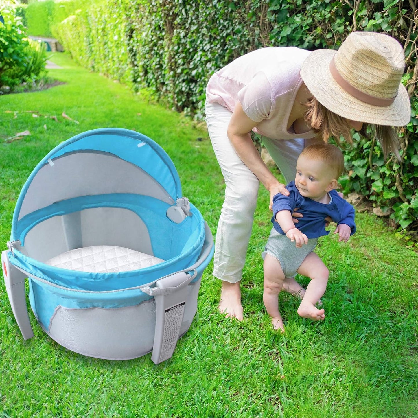 Waterproof Bassinet Mattress Pad Cover Compatible with Fisher Price On The Go Baby Dome, 2 Pack, Ultra Soft Surface, Breathable and Easy Care