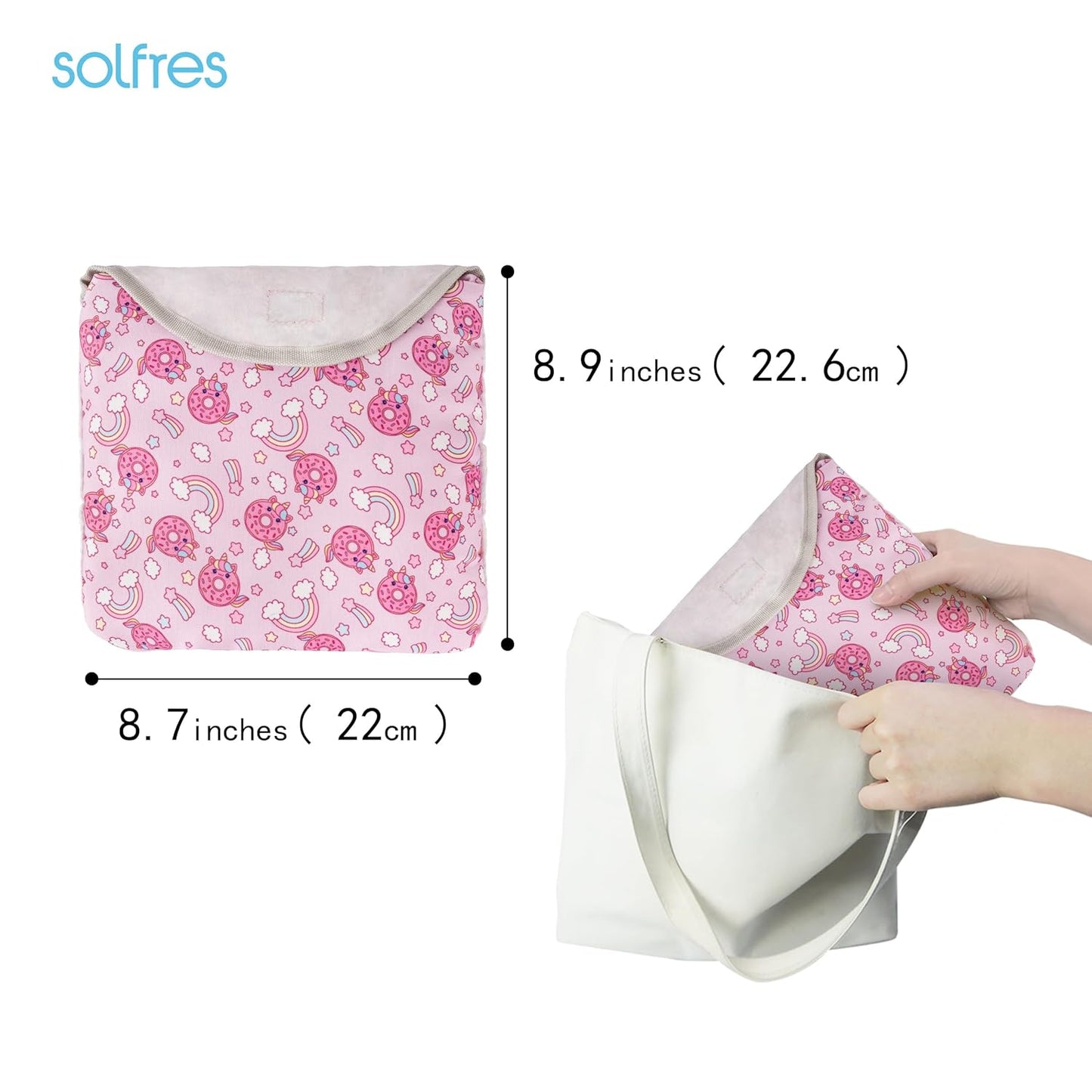 Solfres Dual-Belt High Chair Cover, Baby High Chair Cover, Upgrade Version, for Wooden or Restaurant High Chair, Sturdy and Robust Material, Rainbow Unicorn Donut