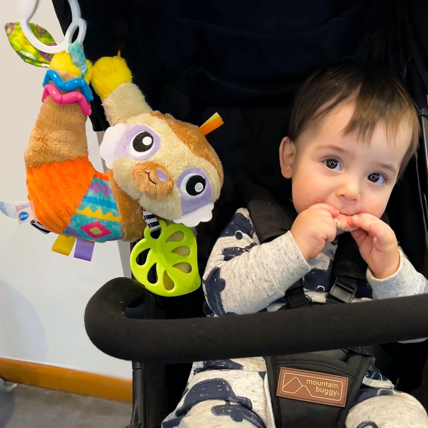 Playgro Sensory Friend Salo Sloth Baby Toy - Interactive Rattle Toy for Baby Developmental Exploration - Soft Texture Stroller Toys for Babies Grasping & Fine Motor Skill - Ideal for 0+ Months Babies