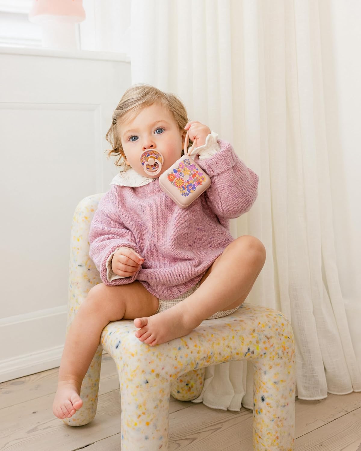 BIBS Colour Liberty Soother 2-Pack, BPA Free Dummy Pacifier, Round Nipple. Natural Rubber Latex, Made in Denmark, Size 2 (6-18 Months), June Blossom Vanilla Hush Mix
