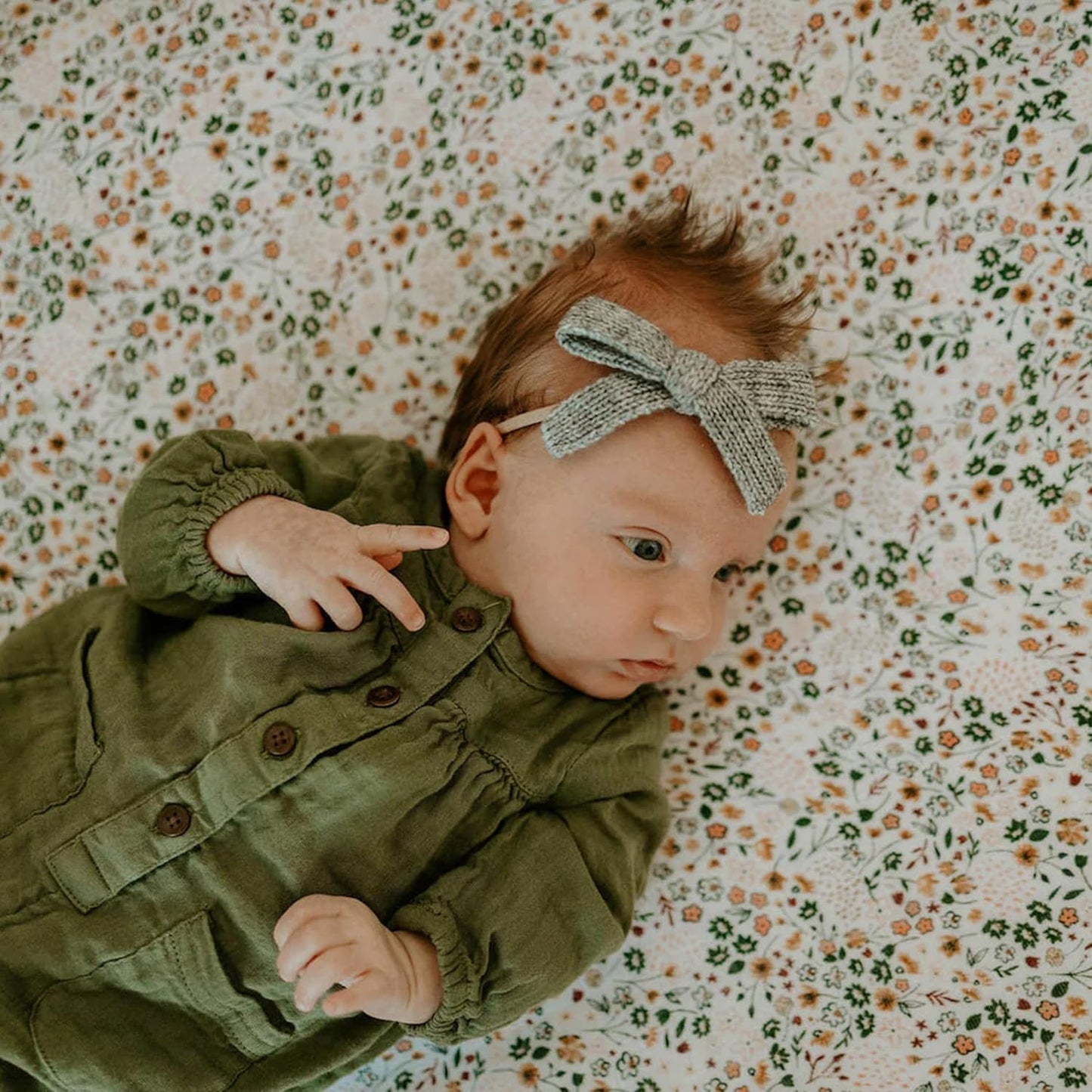 Little Unicorn Premium Crib Sheet | Breathable & Super-Soft Muslin Fabric (Pressed Petals)