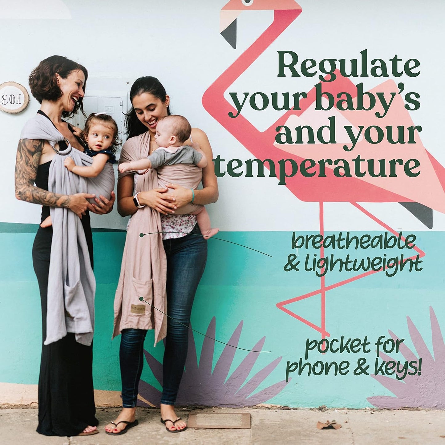 Nalakai Ring Sling Baby Carrier, Soft Linen Baby Sling, Baby Wrap, Comfort, Style, and Giving Back - Carry Your Little One with Love