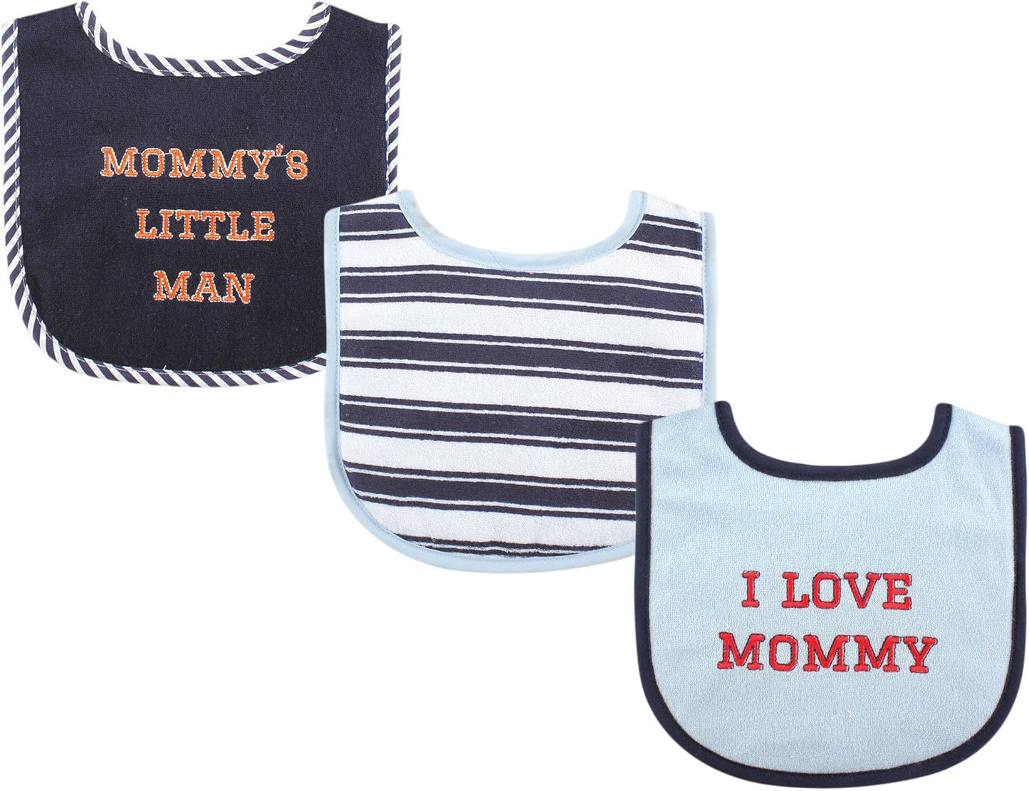 Luvable Friends Unisex Baby Cotton Terry Drooler Bibs with Fiber Filling