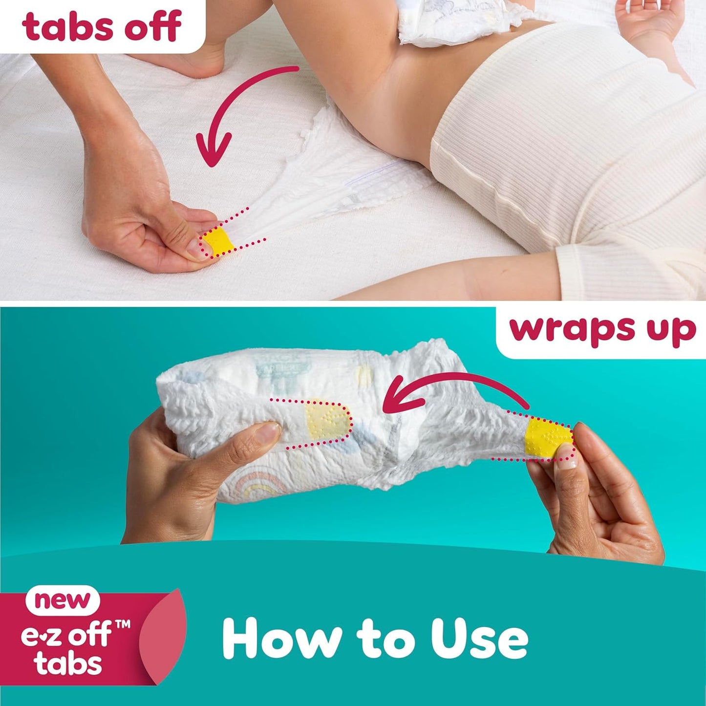 Pampers Diapers - Swaddlers 360° - Size 3, 70 Count, up to 100% Leakproof Comfy Dry Fit, Designed for Easy Changes, Pull On Baby Diaper (Packaging May Vary)