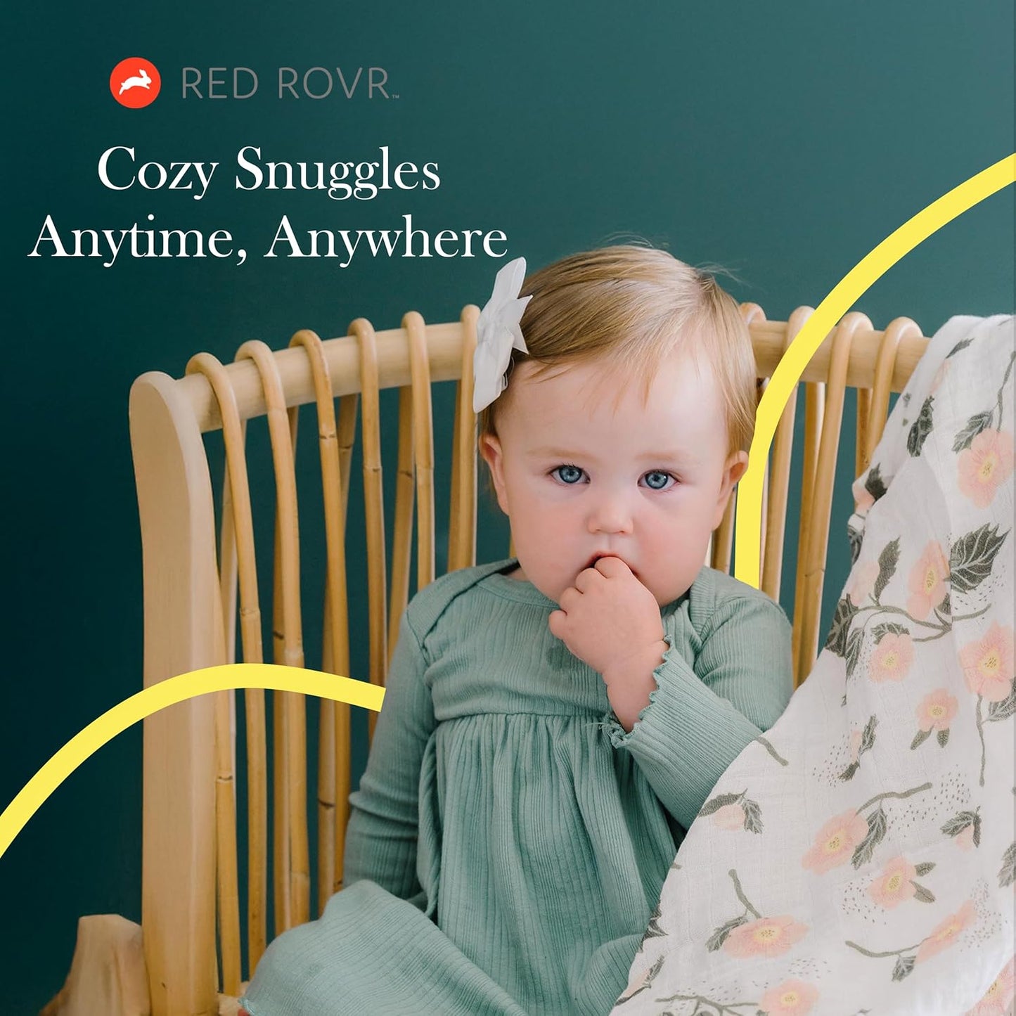 RED ROVR 100% Certified Organic Cotton Muslin Swaddle | Newborn Receiving Blanket | Baby Wrap | Boy, Girl, Unisex | Soft, Lightweight, Breathable | Burping, Nursing, Swaddling | 44"x44" | Jungle Lea