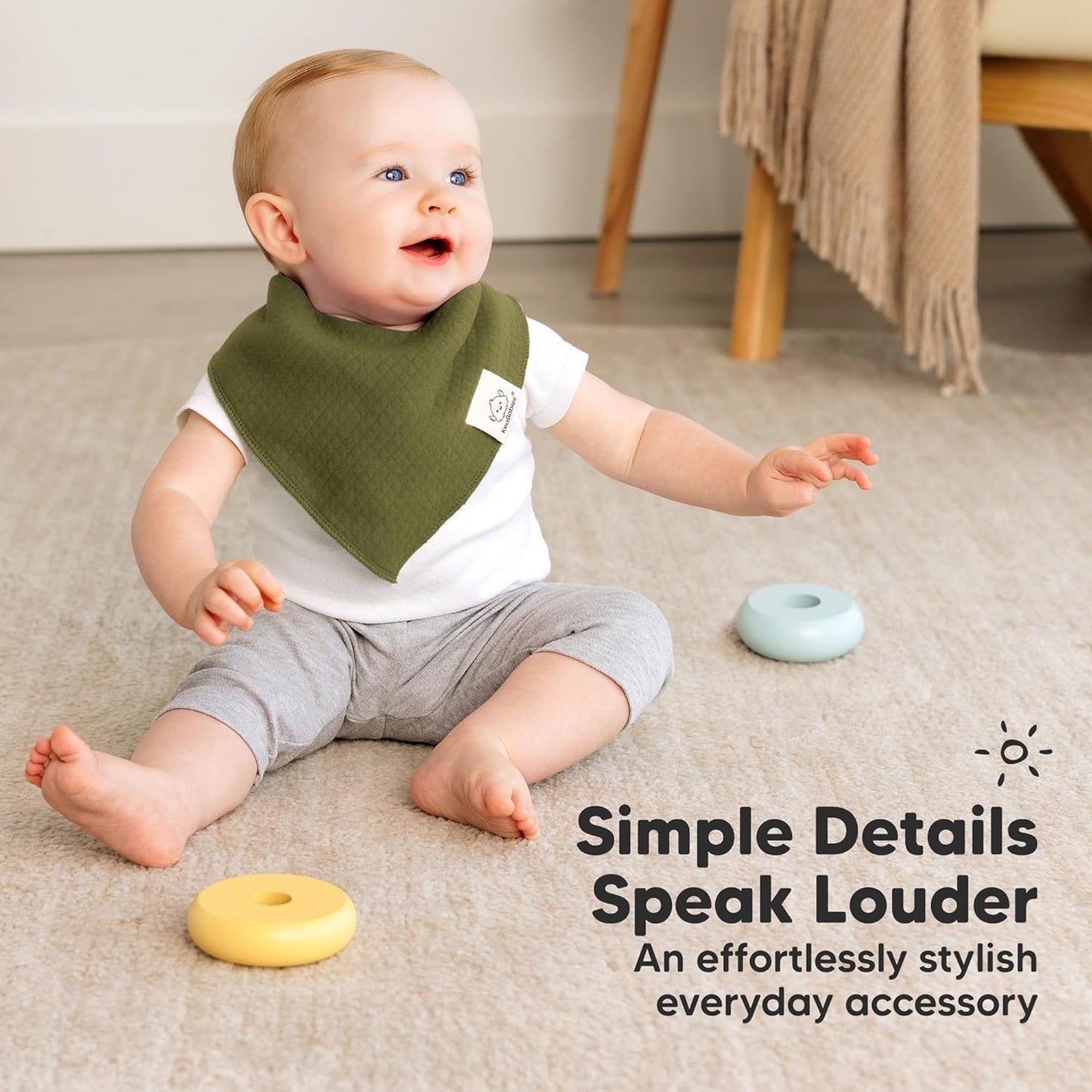 KeaBabies 8-Pack Bandana Bibs for Baby Girls, Boys - Organic Cotton Baby Bibs for Drooling & Teething Newborn, Toddler, Infant 0-36 months, Extra Soft, Absorbent Cloth with Snaps (Basic/Quin)