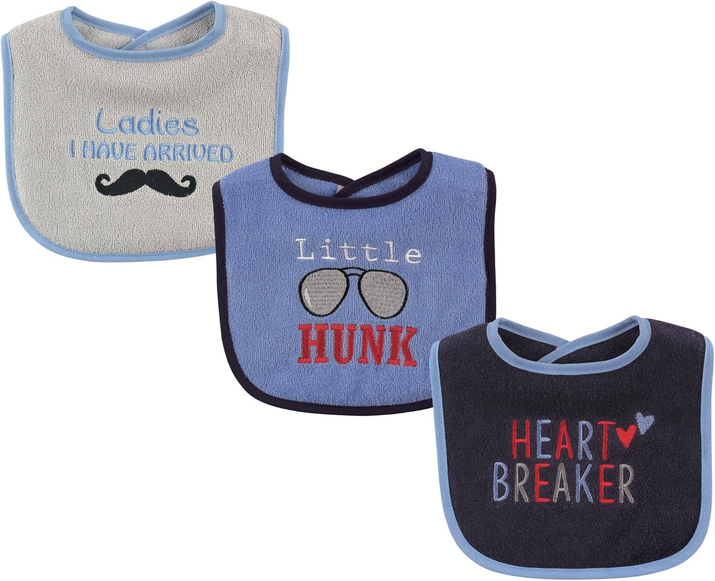 Luvable Friends Unisex Baby Cotton Terry Drooler Bibs with Fiber Filling