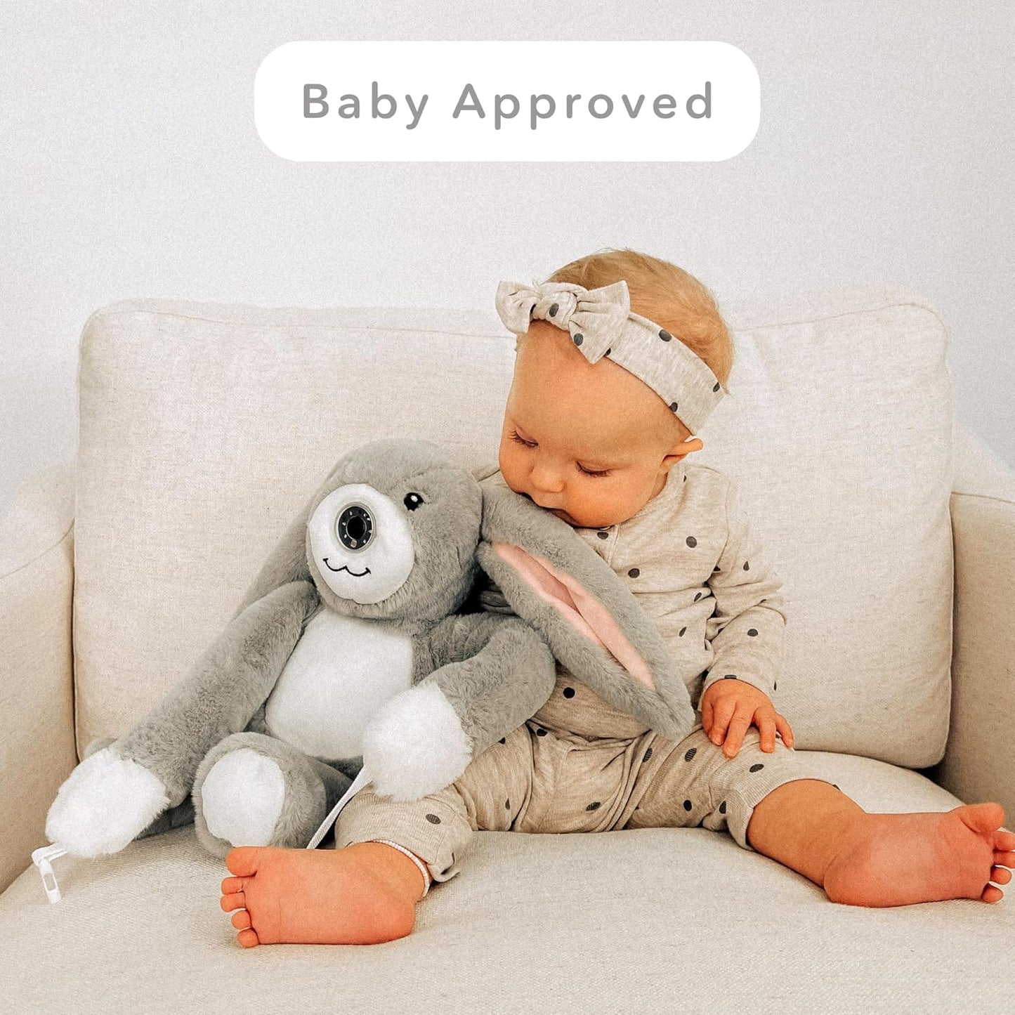 zooby Car Baby Monitor Helps Reduce Distracted Driving! Our Cuddly Plush Monitor That Babies Love Serves as a Soothing Companion for Baby so You Can Drive with Complete Peace of Mind - Bailey Bunny