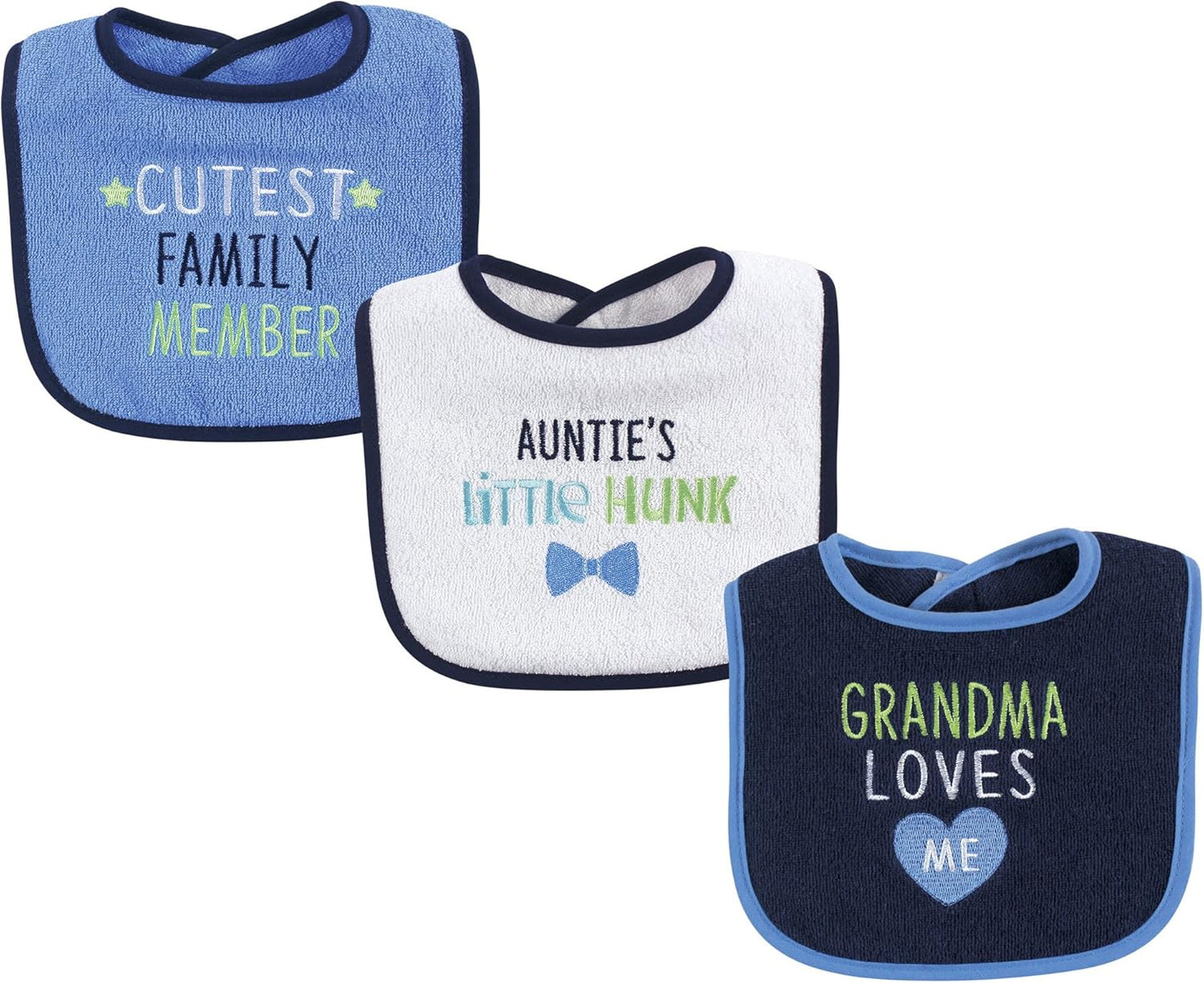 Luvable Friends Unisex Baby Cotton Terry Drooler Bibs with Fiber Filling