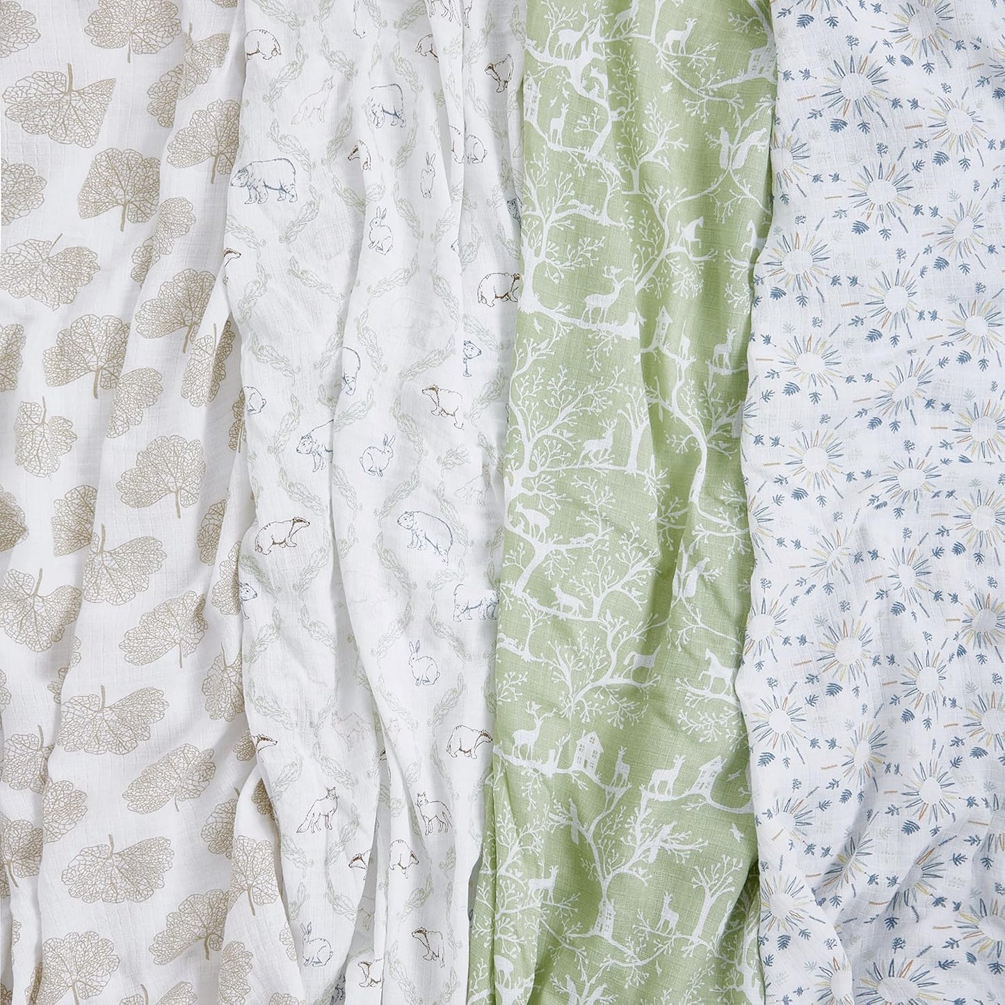 aden + anais Essentials Muslin Swaddle Blankets for Baby Girls and Boys, Newborn Receiving Blanket for Swaddling, 100% Cotton Baby Swaddle Wrap, 4 Pack, Harmony