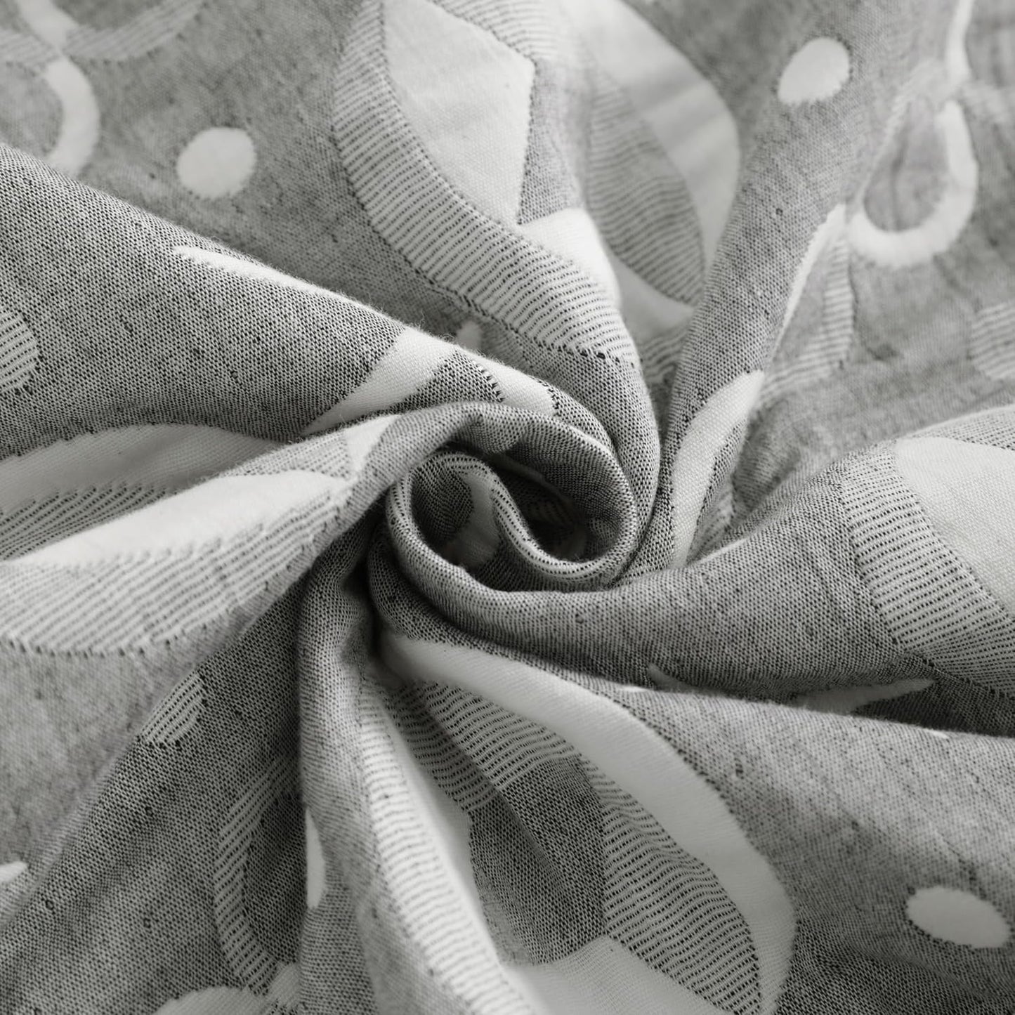 NTBAY 3 Layer Oversized Muslin Cotton Toddler Blanket, 45x60 Inches Jacquard Reversible Nursery Bed Blanket, Super Soft and Thermal Crib Blanket for All Seasons, Baby Gift, 45"x60", Grey Starfish