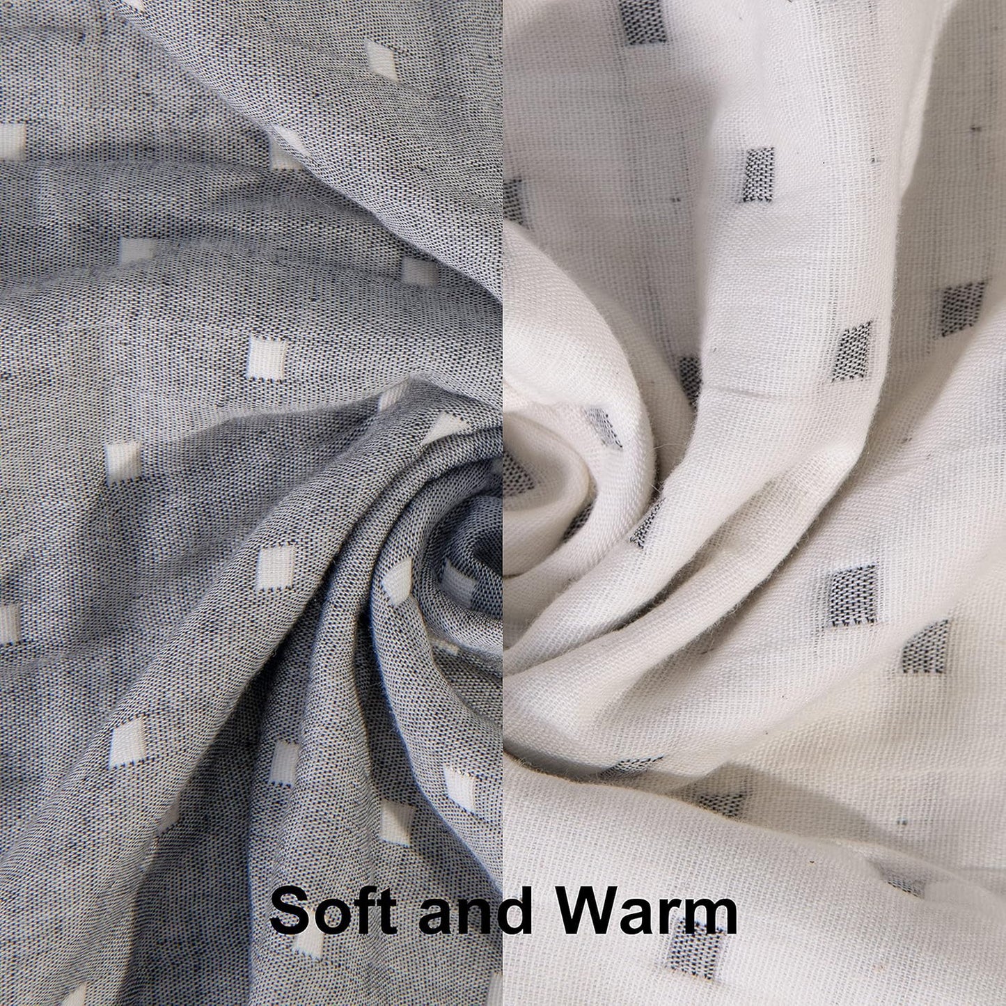 NTBAY 3 Layer Toddler Blanket, Muslin Cotton Jacquard Bed Blankets, Lightweight Thermal Baby Blanket, Super Soft and Warm Crib Blanket for All Seasons, Decoration Gift, 30"x40", Grey Dot
