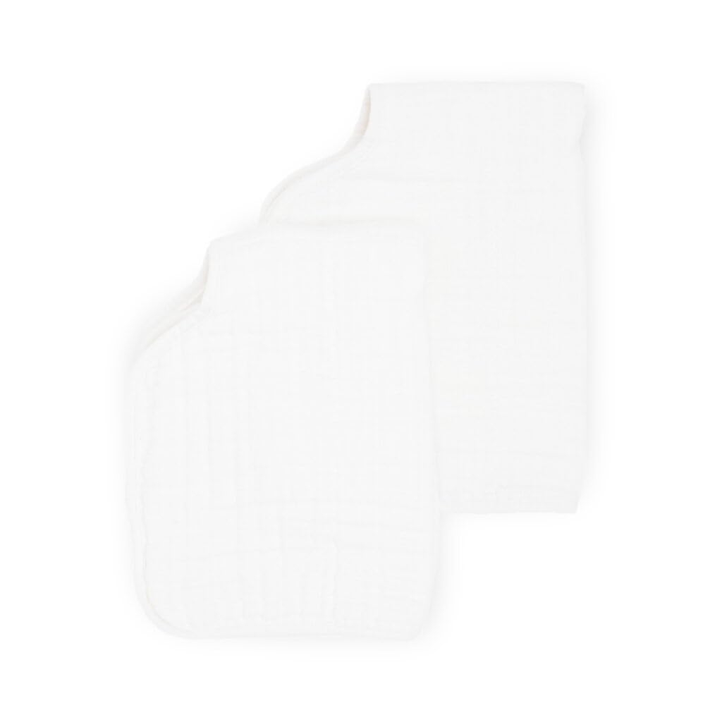 Little Unicorn Ultra-Absorbent Premium Burp Cloth 2 Pack | Soft on Baby's Skin | Larger Size | Ergonomic Design | Set of 2 (White)