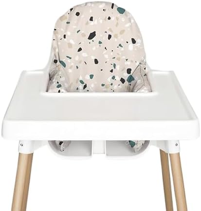 Nibble and Rest Highchair Cushion Cover for Inflatable Cushion, Compatible for IKEA Antilop Highchair,Accessories Stain-Proof and Wipeable Cover (Cushion NOT Included)(Earthyterrazzo)