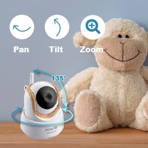 nannio Smart Baby Monitor Camera, Wi-Fi Remote Acess, HD Pan-Tilt-Zoom Smart Camera for Phone with 2-Way Audio, Clear Night Vision, Temp Sensor, No Monthly Fee (Compatible Connect Smart Baby Monitor)