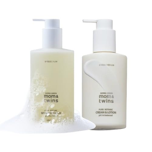 Tear-Free Korean Baby Skincare Set – 2-in-1 Organic Shampoo & Wash + Cream & Lotion, Safe & Soothing Hydration, Gentle, EWG Verified, Non-Toxic