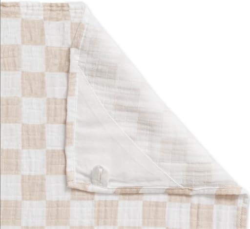 Itzy Ritzy Breastfeeding Boss Multi-Use Cover – A Nursing Cover, Swaddle, Car Seat Wrap, Tummy Time Mat & Burp Cloth All in One – Made of Soft Muslin Fabric & Measures 47” x 47” (Checkerboard)