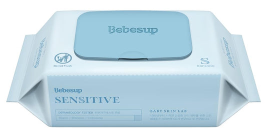 BEBESUP-Korea’s #1 Sensitive Baby Wipes -Hypoallergenic Water-based Unscented Alcohol-Free Extra-Thick Ｏrganic Superfood Extracts Plant- Based for sensitive skin Flip-Top (1 Pack)