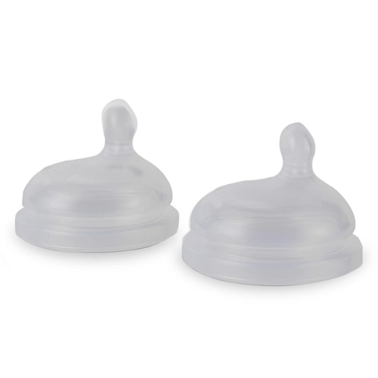 MILK & WATER Anti-Colic Nipples, Set of 2 - Medium Flow (3+ Months) Super Latch Nipple Pack - Mimics Natural Feeding for Easy Transition from Breast to Bottle - BPA-Free, Soft Silicone