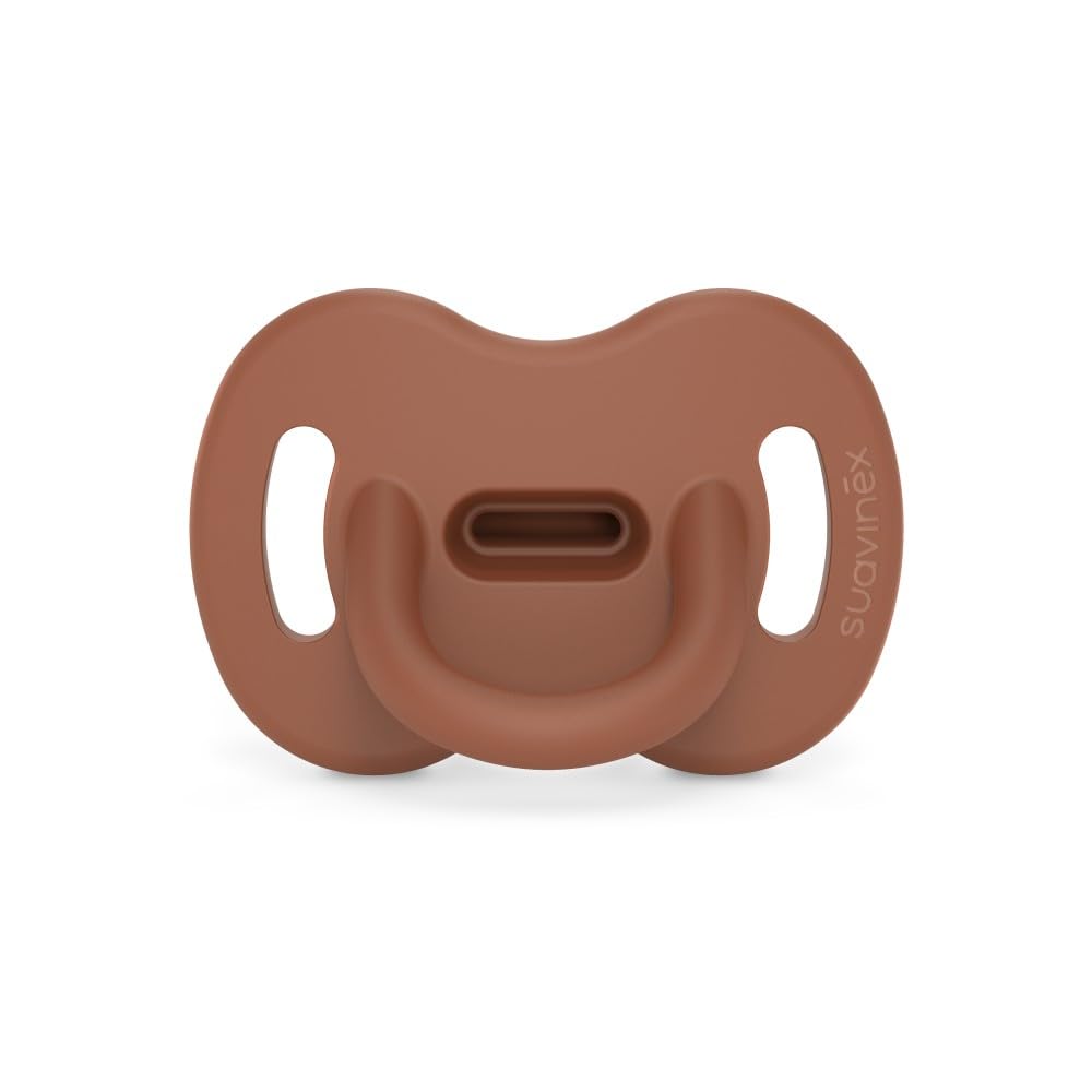 Color Essence SX PRO Silicone Baby Pacifier 1Pk, Made with 100% Soft Silicone, Baby Essentials Perfect for Breastfeeding Babies, Designed in Spain, 6-18 Mths, Sunset Orange