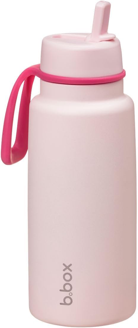 b.box Triple Insulated 34oz Water Bottle w/Stainless Steel Straw. 46 Hours Cold. Leak Proof Tumbler with Lid and Straw for Travel, Gym & School. BPA Free Sports Water Bottles.