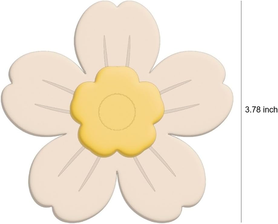 Suction Spinning Toy, Silicone Toddler Sensory Toys for Bath Toys Birthday Gift (Mustard&Cream)