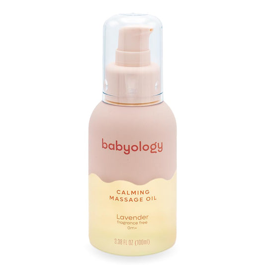 Babyology - Calming baby oil for Newborn with Baby essential oils - 3,38 Fl. Oz (100ml) - Lavender - Nourishing and Moisturizing Massage for Bonding