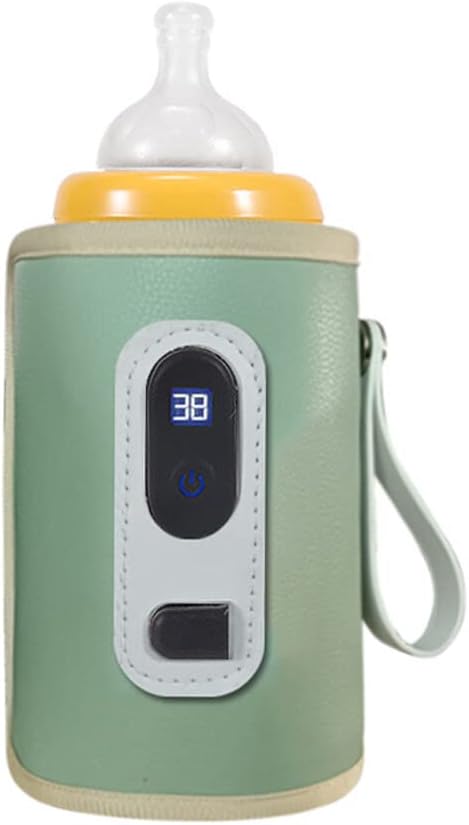 USB Milk Warmer Bag, Portable Bottle Warmer for Travel, 5-Speeds Temperature Adjustment Drink Warm Milk Bottle Insulation Cover with USB Cable