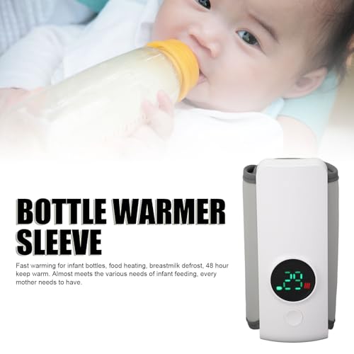Bottle Warmer, Portable Baby Bottle Warmer for Travel, Baby Milk Warmer with LED Display, Accurate Temperature Control, USB Warmer Bottle, Comfortable Baby Feeding on The Go