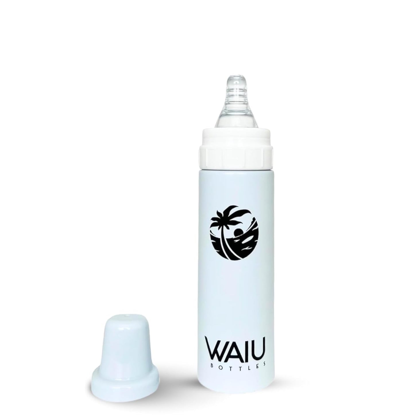 Waiu Insulated Stainless Steel Baby Bottle BPA-Free | Keeps Drinks Hot for 8 Hours, Cold for 24 Hours | 4 oz. (White)