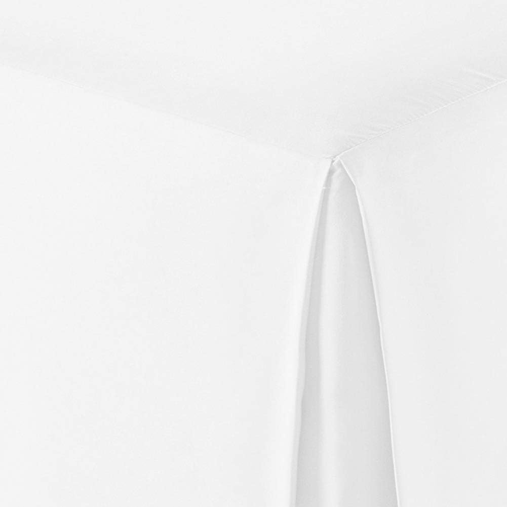 Amazon Basics Lightweight Pleated Bed Skirt, King, Bright White, Solid