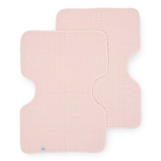 Little Unicorn Ultra-Absorbent Premium Burp Cloth 2 Pack | Soft on Baby's Skin | Larger Size | Ergonomic Design | Set of 2 (Light Pink)