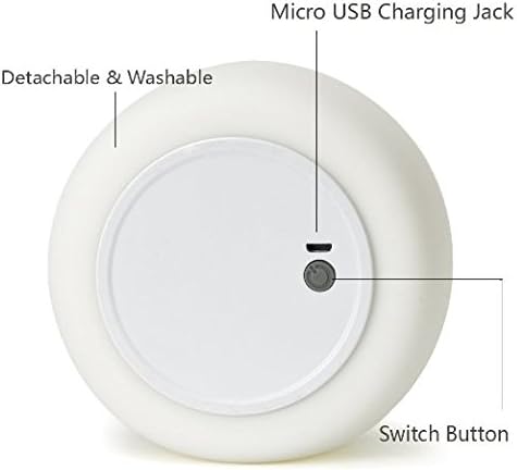 WoneNice Cute Kitty Night Light, Rechargeable Silicone Cute Lamp with Warm White & 7-Color Breathing Modes, Touch Sensor Control, Gift for Women Mom Teen Girls Kids Toddler Baby