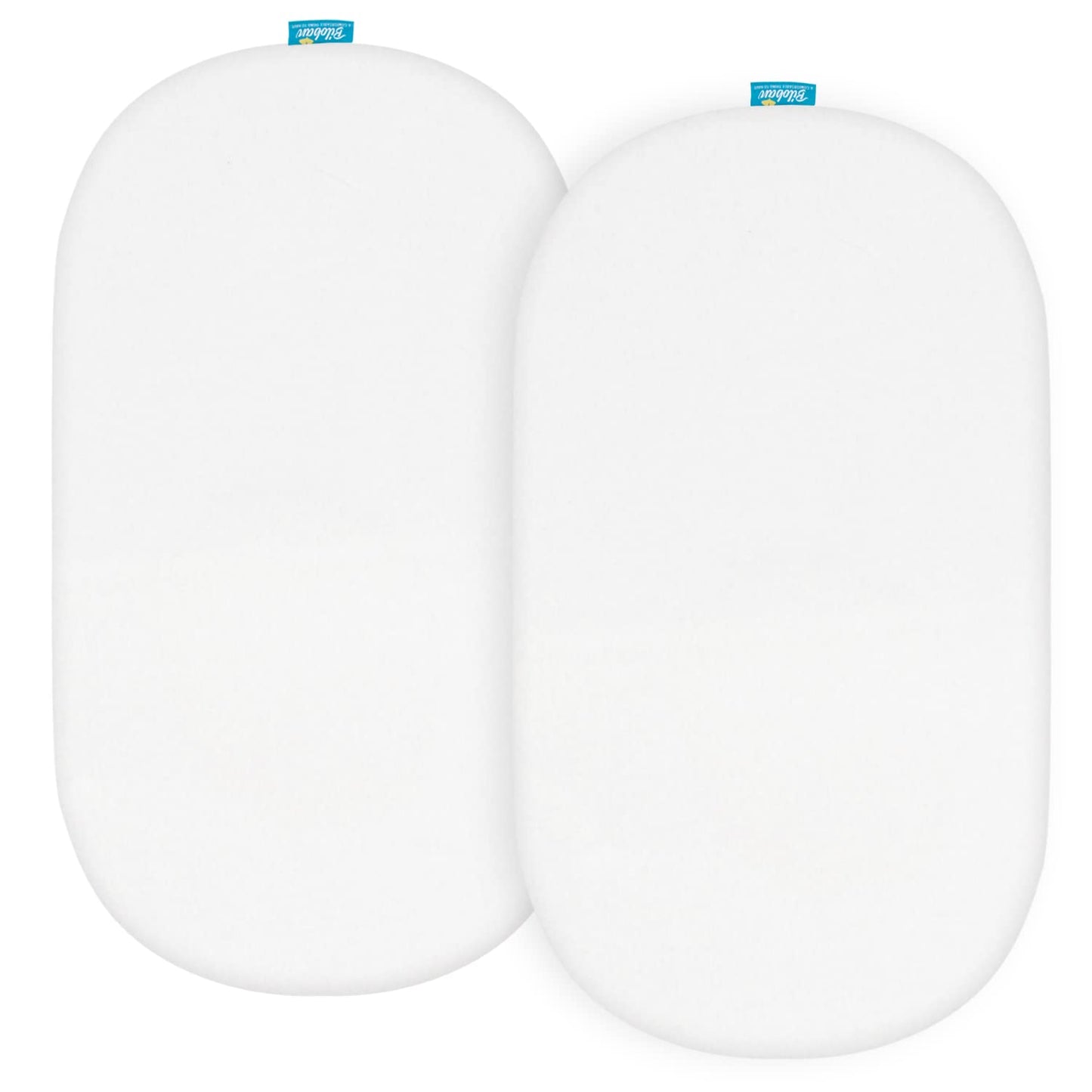 Bassinet Sheets Universal Fit for Oval, Hourglass, Rectangle Bassinet Mattress, 2 Pack 100% Cotton Sheets for Halo Bassinest Swivel, Flex, Luxe Sleeper, Unisex Bassinet Fitted Sheet for Baby, White