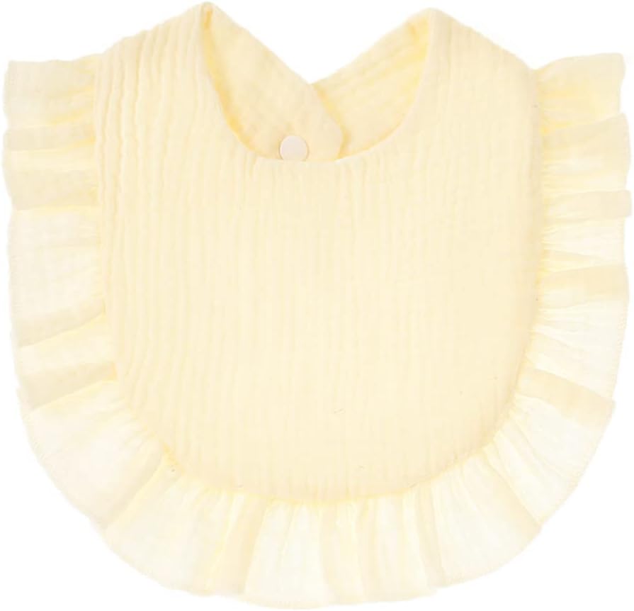 4 PACK Solid Muslin Baby Drool Bibs Set for Unisex Boys Girls Cotton Adjustable Teething Feeding Drooling Bibs