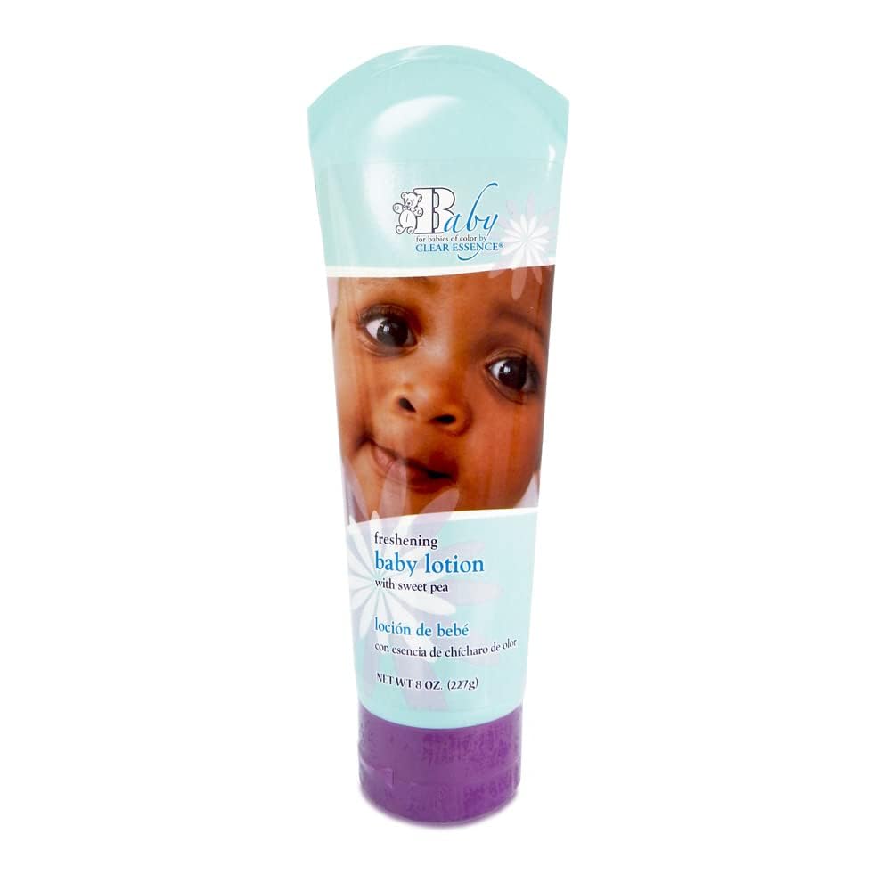 Clear Essence Baby Lotion With Sweet Pea - 8Oz | Baby Skin Care Lotion for Kids - Nourishing Baby Daily Moisturizer for Smooth Skin - Suitable for All Types of Skin - Dermatologist Tested