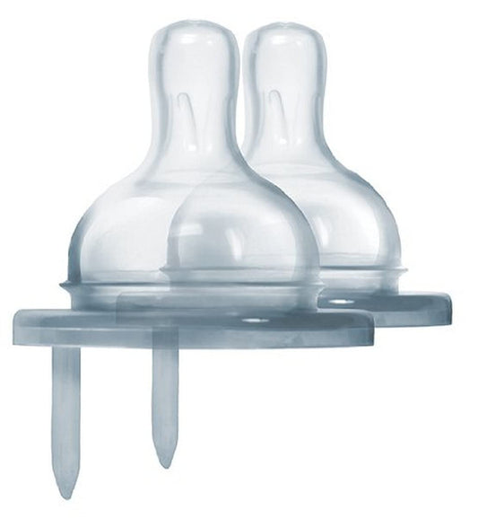 Pura Kiki Bottle Replacement Nipple 2-Pack - 100% Medical-Grade Silicone, Anti-Colic, NonPlastic - Suitable for Infants & Babies 3+ Months (Medium Flow)
