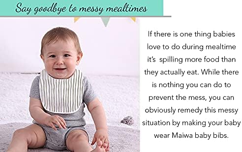 Maiwa Waterproof Terry cloth Baby bibs with Snaps for newborn girl boy, drool and teething for baby
