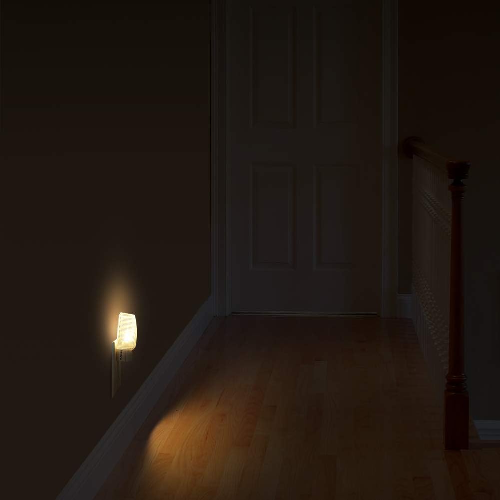 Emotionlite Plug in Night Light, Warm White LED Nightlight, Dusk to Dawn Sensor, Kids, Nursery, Bedroom, Bathroom,Hallway, Stairs, Kitchen, 6 Pack