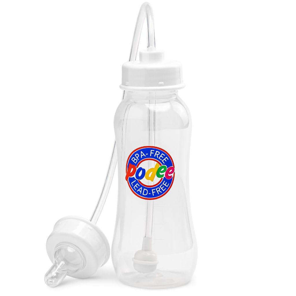 Hands-Free Baby Bottle - Anti-Colic Nursing System 9 oz Baby Bottle with Fast Flow Nipple/Teat 3m+ Infant with Tube Straw Feeding System for Toddler (1 Pack - Classic)