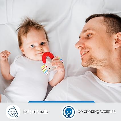 Wristy Buddy Silicone Baby Teether Toy -Elephant Soothe Babies Sore Gums - Hands Free Design - BPA Free - Easy-to-Hold - Teething Relief Pacifier for Infant - Elephant Shape