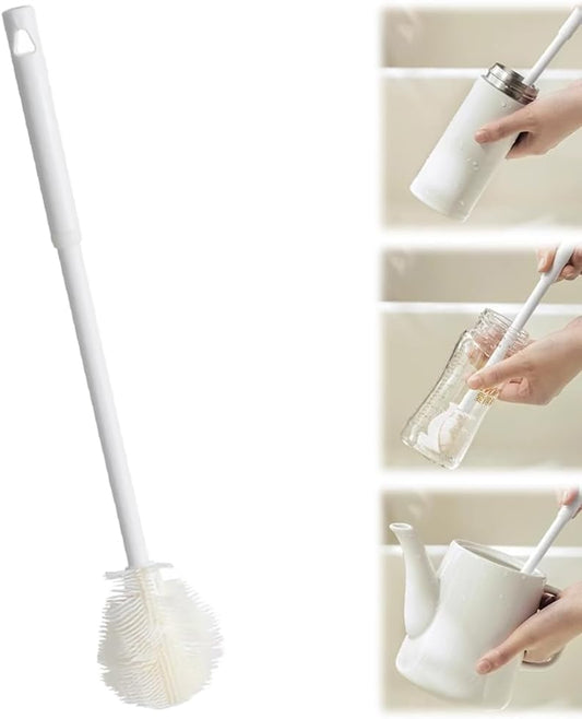 360° Flexible Silicone Bottle Brush with Long Handle, Deep Cleaning Brush for Long Bottle, Narrow Neck Bottle, Water Bottles, Baby Bottles, Flasks (1PCS)