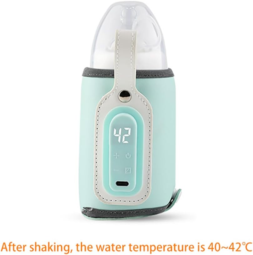 Baby Bottle Keep Warmer,Portable Travel Mug Milk Heater Thermostatic Bottle Cover Milk Bottle Heating Warmer Multifunction Thermostatic Bottle Sleeve with Tpye-C Cable for Coffee Tea,Blue