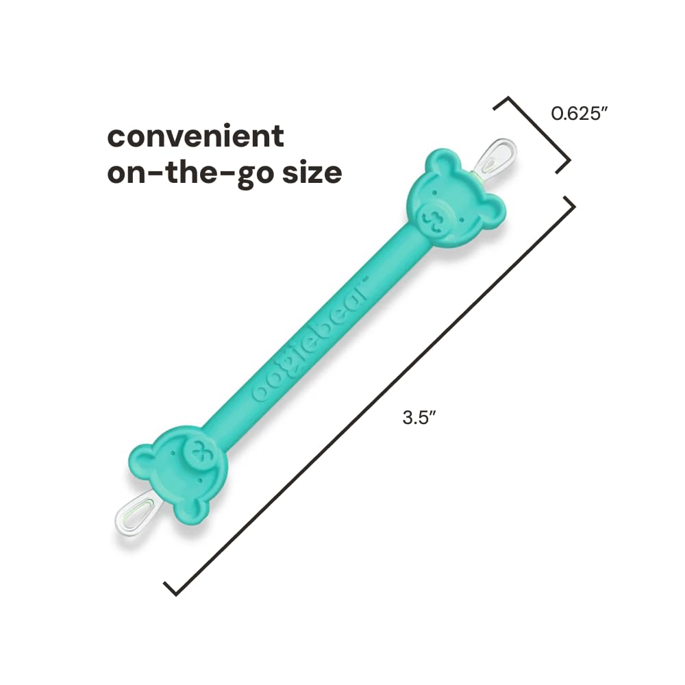 oogiebear: Baby Nose Cleaner & Ear Wax Removal Tool - Safe Booger & Earwax Removal for Newborns, Infants, Toddlers - Dual-Ended - Essential Baby Stuff, Diaper Bag, Raspberry & Seafoam with case